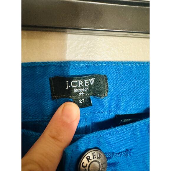 J. Crew Bright Blue Toothpick Skinny Leg Cotton Blend Pants Jeans size 27 - Picture 5 of 8